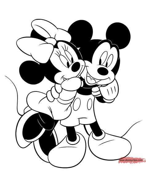 Minnie Mouse printable coloring pages with Mickey Mouse