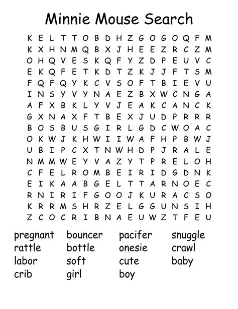 Minnie Mouse word search