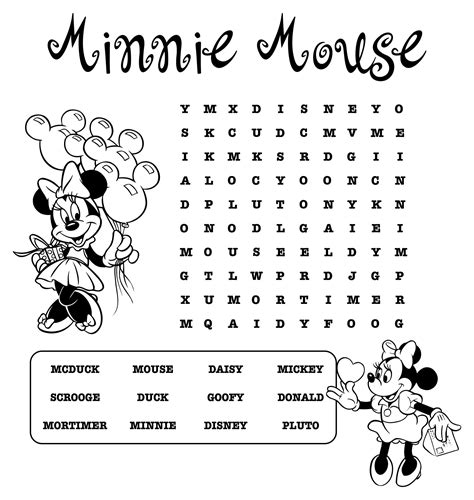 Minnie Mouse Word Search