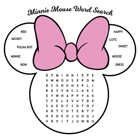 Minnie Mouse Word Searches