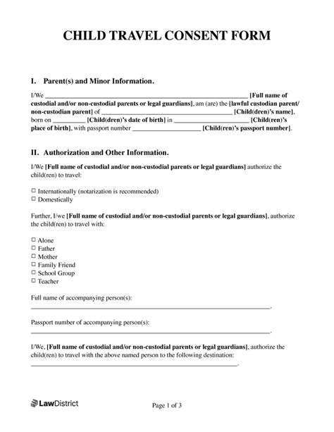 Minor Travel Consent Form 5