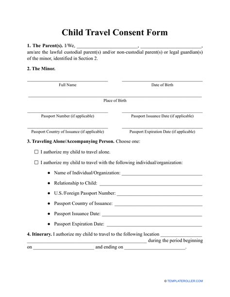 Minor Travel Consent Form 9