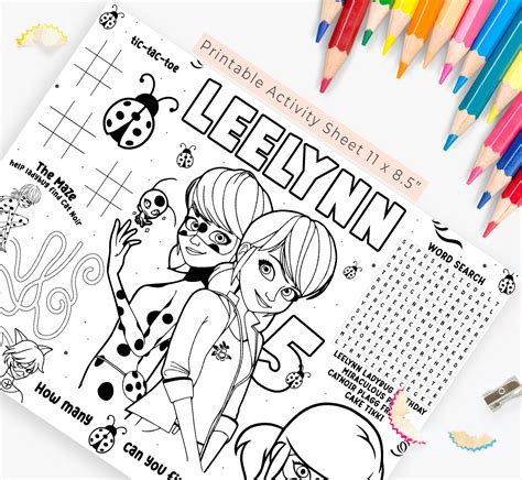 Miraculous Ladybug Activity Sheets for Kids