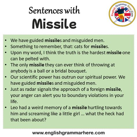 Using 'missiles' in sentences