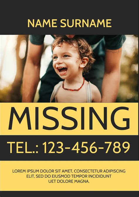 Example of a missing child poster design