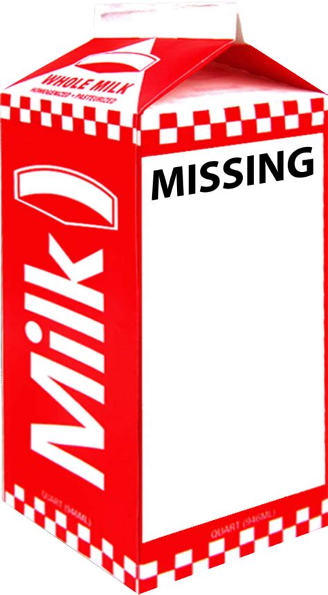 Example of a missing milk carton template