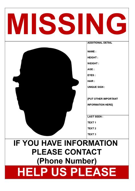 Missing Person Flyer Template 5