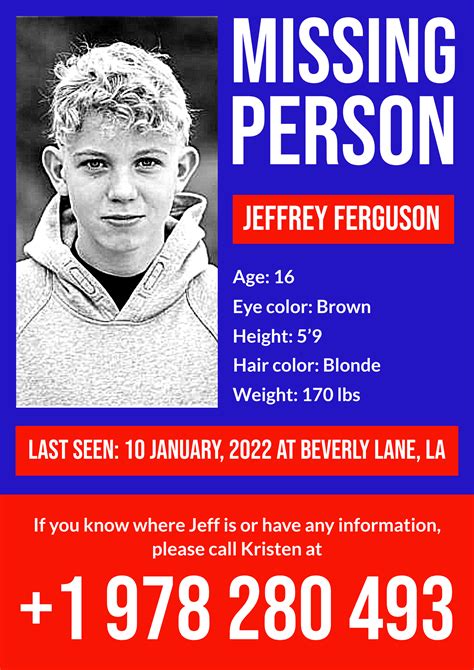 Example of a missing person poster