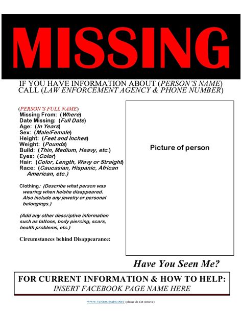 Missing Persons Flyer Printing