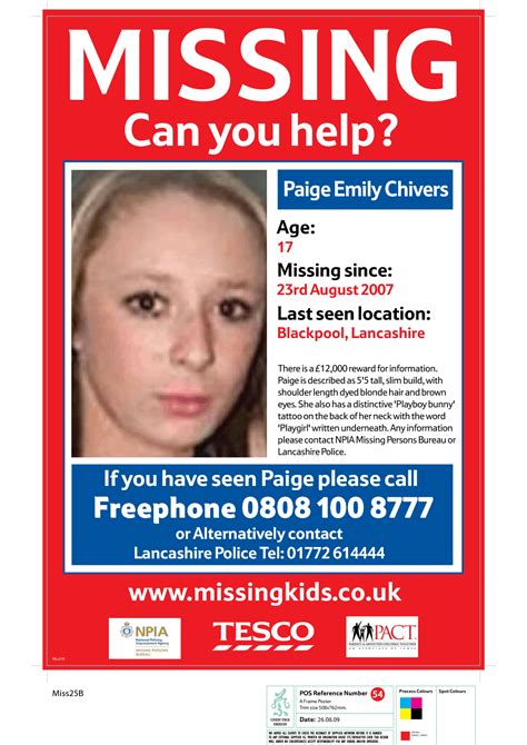 A photo of a missing persons flyer