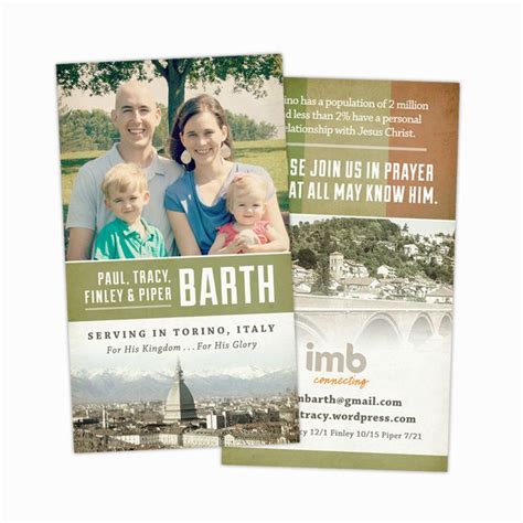 Missionary Prayer Card Template 3