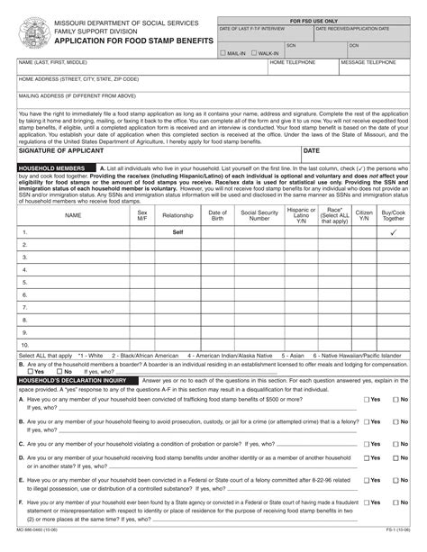 Missouri Food Stamps Application