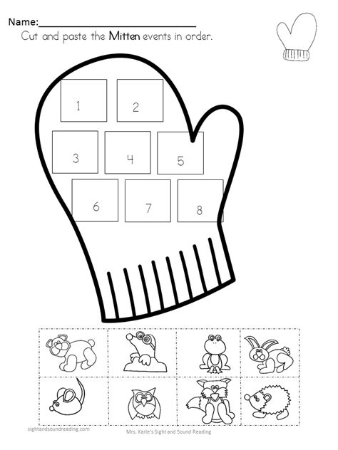 Mitten Activity Sheets for Kids