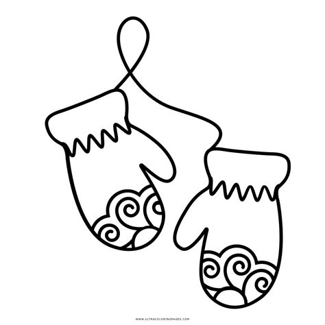 A mitten coloring page in PDF format