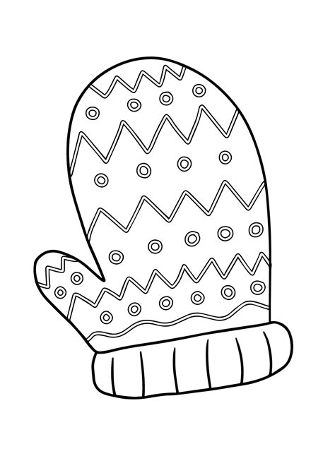 A printable mitten coloring page