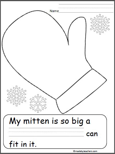 Mitten Writing Prompts for Kids