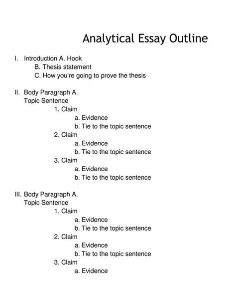 MLA Analytical Essay Outline