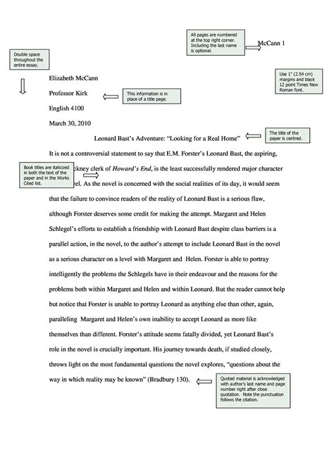 MLA Analytical Essay Template