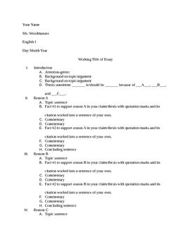 MLA Argumentative Essay Template