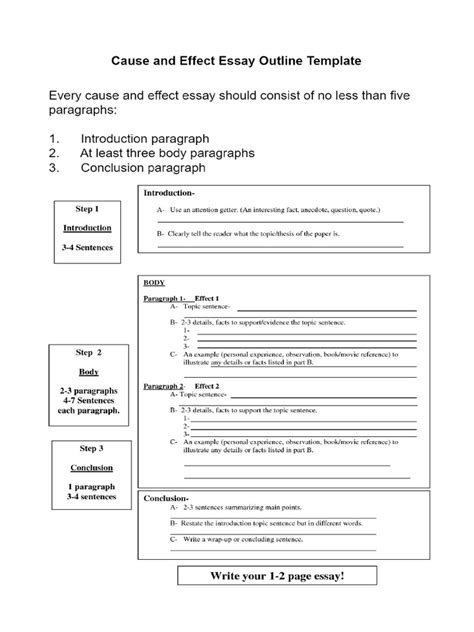 MLA Cause and Effect Essay Template