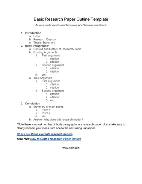 MLA Essay Outline Format