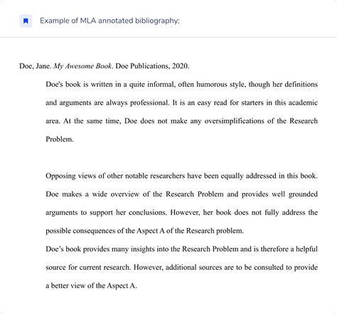 MLA Format Template for Annotated Bibliographies