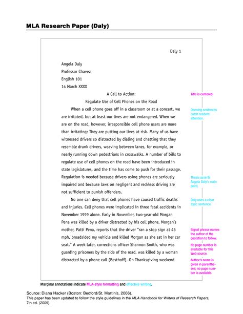 MLA Research Paper Outline Template 1