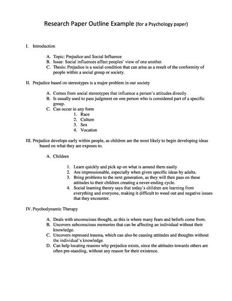 MLA Research Paper Outline Template 2