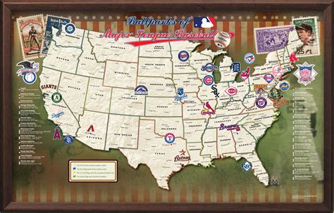 MLB Stadiums Printable Map