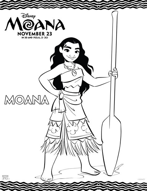 Moana coloring page printable for kids and adults