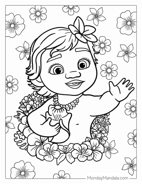 Moana coloring page printable pdf