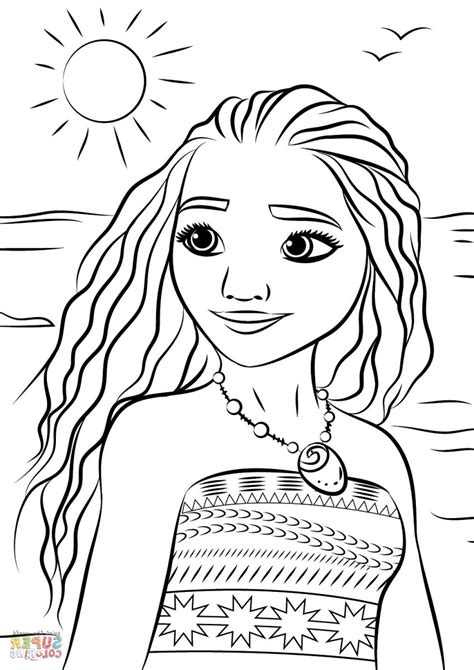 Moana Colouring Sheet for Adults and Kids