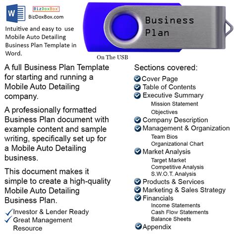 Mobile Car Detailing Business Plan Template