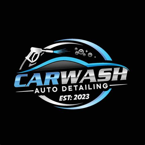 Mobile detailing logo template with a car wash icon