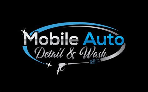 Mobile detailing logo template with a wax icon