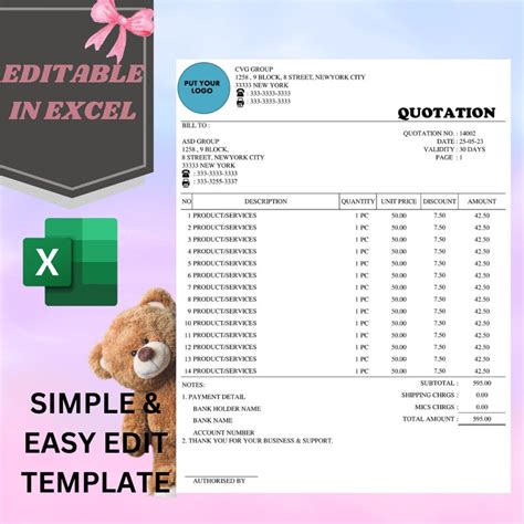 mobile excel template