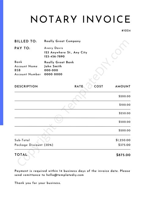 Mobile Notary Invoice Template 6