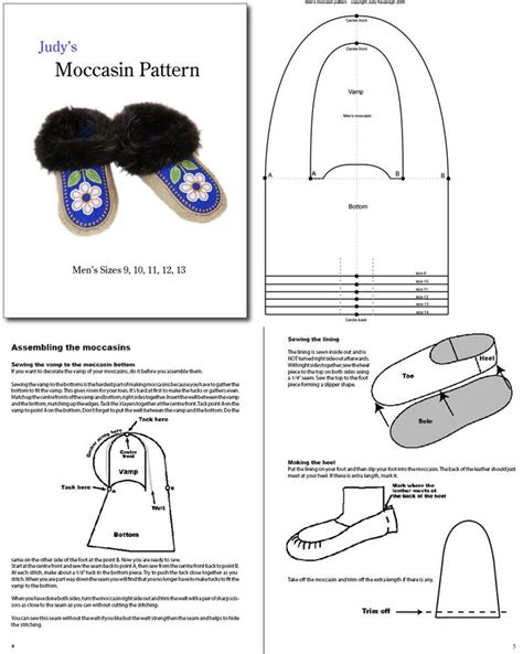 Free Printable Moccasin Pattern Templates