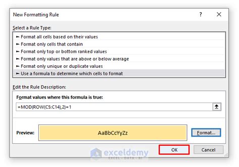 MOD Function Highlighting in Google Sheets