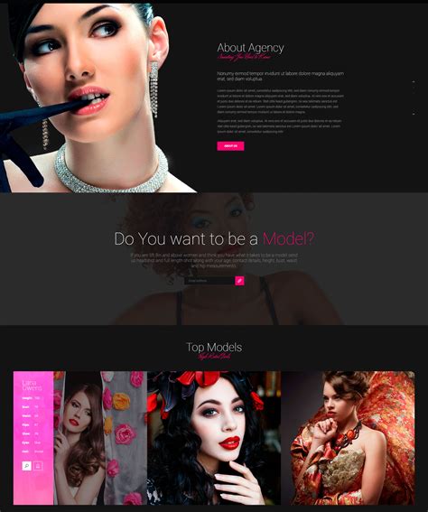 Model Portfolio Template About Page