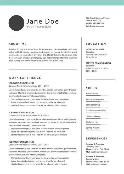 Modeling Resume Template Example 2