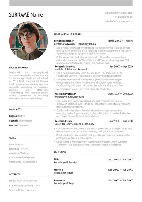 Modern Academic CV Template