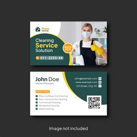 Modern and Minimalist Cleaning Services Business Card Template