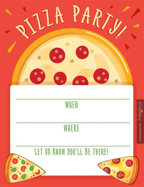 Modern and Simple Pizza Party Invites