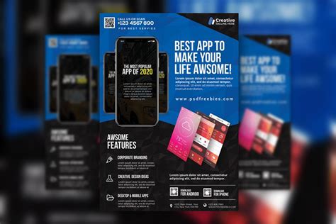 Modern and Sophisticated Mobile App Flyer Template