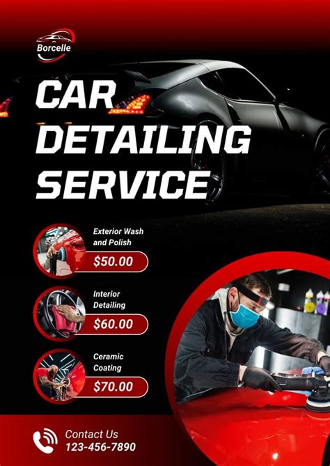 Modern auto detailing flyer template