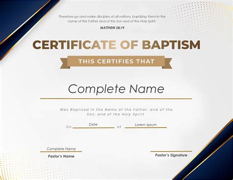 Modern baptism certificate template gallery