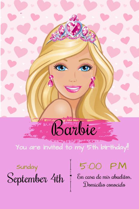 Modern Barbie Invitation with Photo