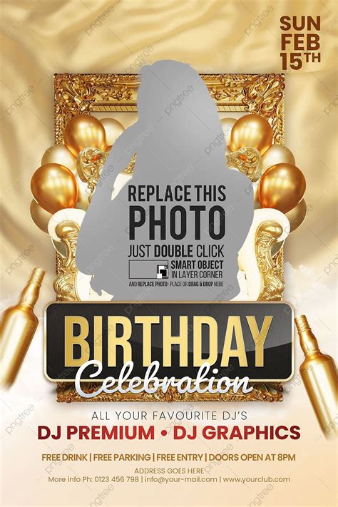 Modern birthday flyer template with clean design