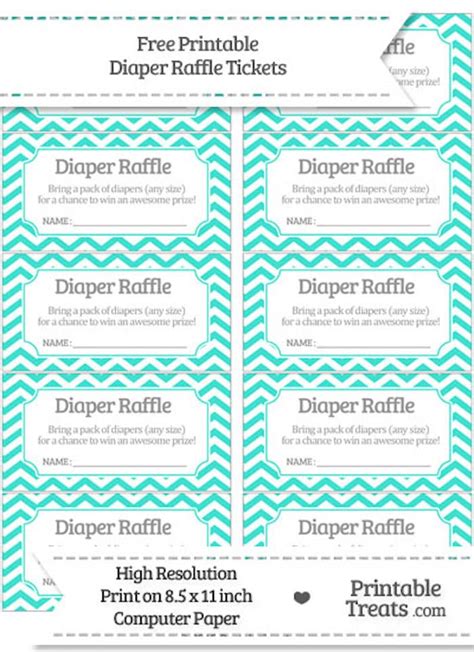 Modern Chic Diaper Raffle Tickets